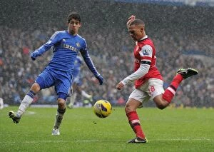 Chelsea v Arsenal 2012-13 Collection: Clash of Talents: Gibbs vs. Oscar - Chelsea vs. Arsenal, Premier League 2012-13