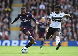 Fulham V Arsenal 2018-19 Prints: Clash of Talents: Lacazette vs. Sessegnon - Fulham vs. Arsenal, Premier League 2018-19