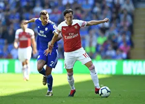 Cardiff City V Arsenal 2018-19 Prints: Clash of Talents: Ozil vs. Camarasa - Cardiff City vs. Arsenal FC, Premier League 2018-19