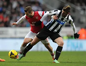 Newcastle United V Arsenal 2013-14 Prints: Clash of Talents: Wilshere vs Debuchy - Newcastle United vs Arsenal