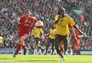 Liverpool V Arsenal 2006-7 Prints: Clash of Titans: Adebayor vs. Carragher - Liverpool's Triumph over Arsenal (4-1)
