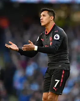 Manchester City V Arsenal 2017-18 Prints: Clash of the Titans: Alexis Sanchez Faces His Former Team - Manchester City vs Arsenal (2017-18)