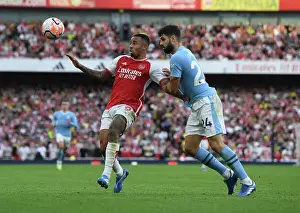 Arsenal V Manchester City 2023-24 Prints: Clash of Titans: Arsenal vs Manchester City - The Battle for Premier League Supremacy (2023-24)