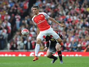 Arsenal V Manchester United 2015/16 Prints: Clash of Titans: Arsenal vs Manchester United (2015/16) - Gabriel in Action
