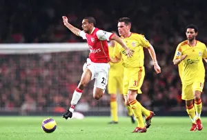 Arsenal V Liverpool 2006-07 Prints: Clash of Titans: Arsenal's Clichy Shines as Gunners Triumph Over Finnan's Liverpool 3-0 in FA Premier League