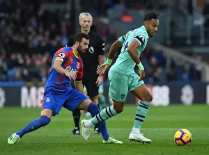 Crystal Palace V Arsenal 2018-19 Prints: Clash of Titans: Aubameyang vs Milivojevic in Crystal Palace vs Arsenal FC Showdown