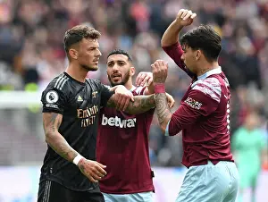 Clash of Titans: Ben White Faces Off Against West Ham's Said Benrahma and Lucas Paqueta in the Premier League Showdown