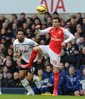 Tottenham Hotspur V Arsenal 2014-15 Prints: Clash of Titans: Cazorla vs. Dembele - Tottenham vs. Arsenal, Premier League 2014-15
