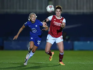 Chelsea Women V Arsenal Women Conti Cup 2020-21 Prints: Clash of Titans: Chelsea Women vs. Arsenal Women in Continental Cup Showdown