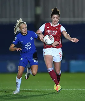 Chelsea Women V Arsenal Women Conti Cup 2020-21 Prints: Clash of Titans: Chelsea Women vs. Arsenal Women in Continental Cup Showdown