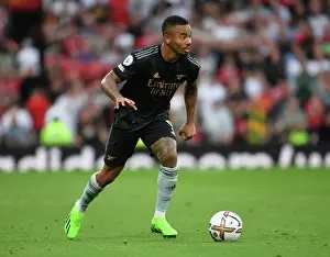 Manchester United V Arsenal 2022-23 Prints: Clash of the Titans: Gabriel Jesus Shines in Manchester United vs Arsenal Premier League Showdown