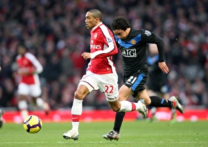 Arsenal V Manchester United 2009-10 Prints: Clash of Titans: Gael Clichy (Arsenal) vs