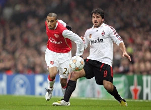 Arsenal V AC Milan 2007-08 Prints: Clash of Titans: Gael Clichy (Arsenal) vs