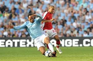 Manchester City V Arsenal 2009-10 Prints: Clash of Titans: Gael Clichy vs Joleon Lescott - Manchester City's Thrilling 4-2 Victory over Arsenal (2009)