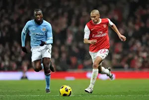 Arsenal V Manchester City 2010-11 Prints: Clash of Titans: Gael Clichy vs Yaya Toure - Scoreless Battle in Arsenal vs Manchester City