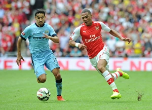 Arsenal V Manchester City - FA Community Shield 2014/15 Prints: Clash of Titans: Gibbs vs. Navas - Arsenal vs