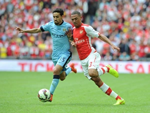 Arsenal V Manchester City - FA Community Shield 2014/15 Prints: Clash of Titans: Gibbs vs Navas - Arsenal vs Manchester City FA Community Shield Showdown