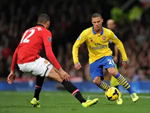 Manchester United V Arsenal 2013-14 Prints: Clash of Titans: Gibbs vs Smalling - Manchester United vs Arsenal, Premier League 2013-14