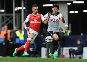 Tottenham Hotspur V Arsenal 2016-17 Prints: Clash of Titans: Gibbs vs. Son in the Battle of North London (Tottenham Hotspur v Arsenal)