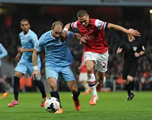 Arsenal V Manchester City 2013/14 Prints: Clash of Titans: Gibbs vs Zabaleta - Arsenal vs Manchester City, Premier League