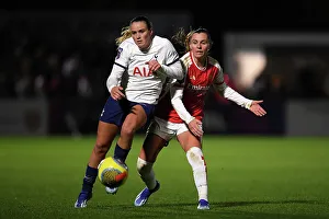 Arsenal Women V Tottenham Hotspur Women - Conti Cup 2023-24 Prints: Clash of the Titans: Grace Clinton and Noelle Maritz Fight for Possession in Arsenal vs