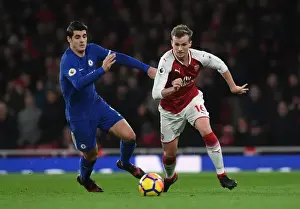 Arsenal V Chelsea 2017-18 Prints: Clash of Titans: Holding vs Morata - Arsenal vs Chelsea Showdown, Premier League 2017-18