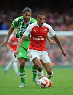 Arsenal V Wolfsburg - Emirates Cup 2015/16 Prints: Clash of Titans: Isaac Hayden vs. Ricardo Rodriguez at the Emirates Cup, 2015