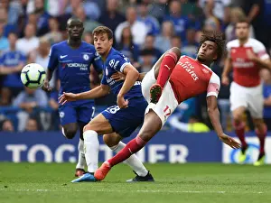 Chelsea V Arsenal 2018-19 Prints: Clash of Titans: Iwobi vs Azpilicueta - A Premier League Battle (Chelsea vs Arsenal 2018-19)