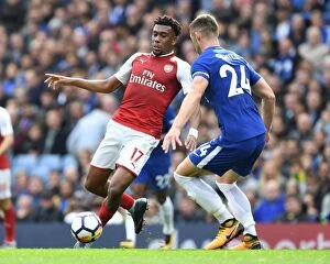 Images Dated 17th September 2017: Clash of Titans: Iwobi vs. Cahill - Chelsea vs. Arsenal, Premier League 2017-18