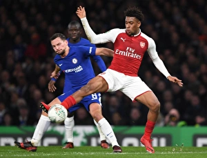 Chelsea V Arsenal - Carabao Cup 1/2 Final 1st Leg 2017-18 Prints: Clash of Titans: Iwobi vs Drinkwater in Carabao Cup Semi-Final Showdown