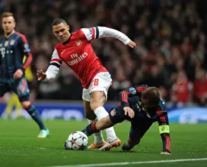 Arsenal V Bayern Munich 2013-14 Prints: Clash of Titans: Kieran Gibbs vs