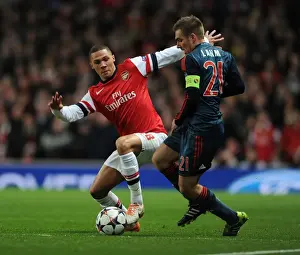 Arsenal V Bayern Munich 2013-14 Prints: Clash of Titans: Kieran Gibbs vs