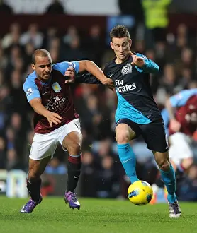 Aston Villa V Arsenal 2011-12 Prints: Clash of Titans: Koscielny vs. Agbonlahor - Aston Villa vs. Arsenal, Premier League, 2011