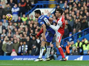 Chelsea V Arsenal 2016-17 Prints: Clash of Titans: Koscielny vs Costa - Chelsea vs Arsenal, Premier League 2016-17