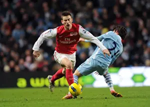 Manchester City V Arsenal 2011-12 Prints: Clash of Titans: Koscielny vs. Silva - Manchester City vs. Arsenal, Premier League, 2011