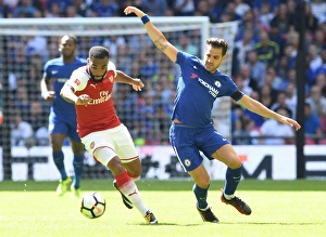 Arsenal V Chelsea - FA Community Shield 2017-18 Prints: Clash of the Titans: Lacazette vs. Fabregas - Arsenal vs. Chelsea Showdown