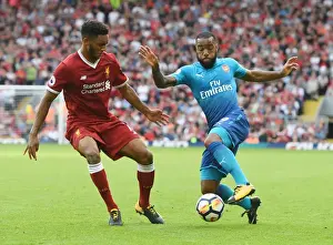Liverpool V Arsenal 2017-18 Prints: Clash of Titans: Lacazette vs. Gomez - Premier League Showdown: Liverpool vs. Arsenal