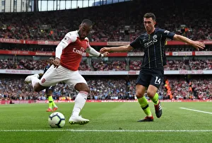 Arsenal V Manchester City 2018-19 Prints: Clash of Titans: Lacazette vs. Laporte - Arsenal vs