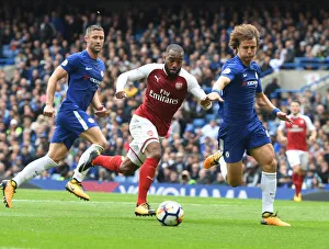 Chelsea V Arsenal 2017-18 Prints: Clash of Titans: Lacazette vs. Luiz - Chelsea vs. Arsenal, Premier League 2017-18