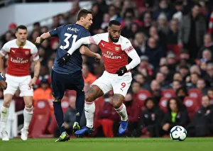 Arsenal V Manchester United 2018-19 Prints: Clash of Titans: Lacazette vs. Matic - Arsenal vs. Manchester United: A Football Rivalry
