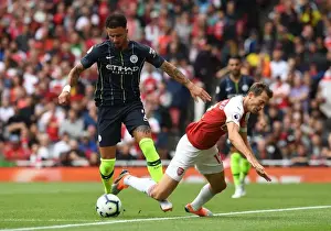 Arsenal V Manchester City 2018-19 Prints: Clash of Titans: Lichtsteiner vs