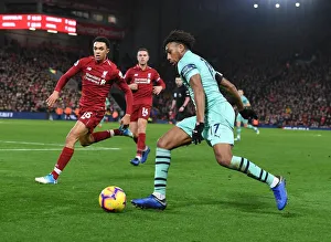 Liverpool V Arsenal 2018-19 Prints: Clash of Titans: Liverpool vs. Arsenal - Iwobi vs. Alexander-Arnold