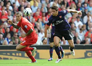 Liverpool V Arsenal 2012-13 Prints: Clash of Titans: Liverpool vs. Arsenal - Olivier Giroud vs
