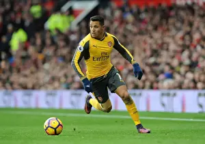 Manchester United V Arsenal 2016-17 Prints: Clash of the Titans: Manchester United vs Arsenal - Premier League 2016-17: Alexis Sanchez Faces Off at Old Trafford