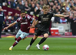 West Ham United V Arsenal 2022-23 Prints: Clash of Titans: Martin Odegaard vs Said Benrahma - Arsenal vs West Ham