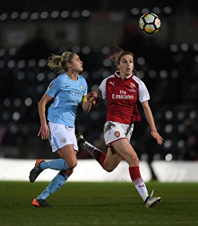 Arsenal Women V Manchester City Ladies - Continentail Cup Final Prints: Clash of Titans: Miedema vs. Houghton in the FA Women's Continental Cup Final