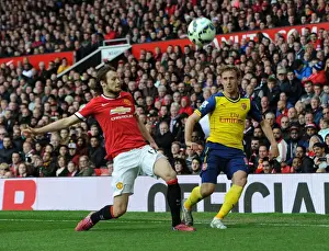 Manchester United V Arsenal 2014-15 Prints: Clash of Titans: Monreal vs Blind - Premier League Showdown, 2014-15