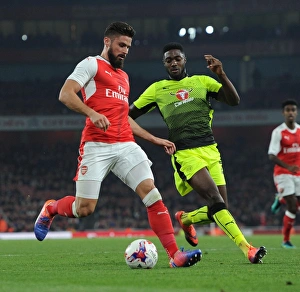 Arsenal V Reading EFL Cup 2016-17 Prints: Clash of the Titans: Olivier Giroud vs. Tyler Blackett - Arsenal's EFL Cup Showdown