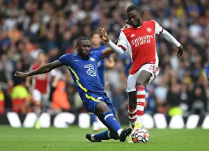 Arsenal V Chelsea 2021-22 Prints: Clash of Titans: Pepe vs Rudiger - Arsenal vs Chelsea, Premier League 2021-22