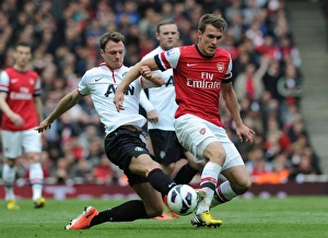 Arsenal V Manchester United 2012-13 Prints: Clash of Titans: Ramsey vs. Evans in Arsenal vs. Manchester United